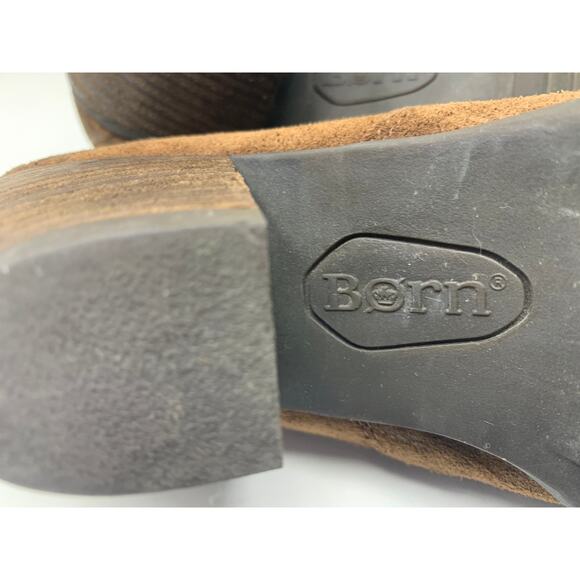 Born Fredrika Brown Suede Ankle Booties 2.5" Block Heel Women's 8 - Picture 7 of 8